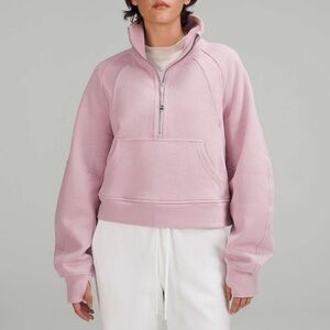 Lululemon Scuba Oversized Funnel Neck Half Zip Pink Peony XS/S
